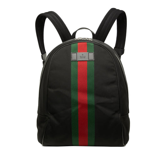 Gucci Techno Canvas Web Backpack — Black
