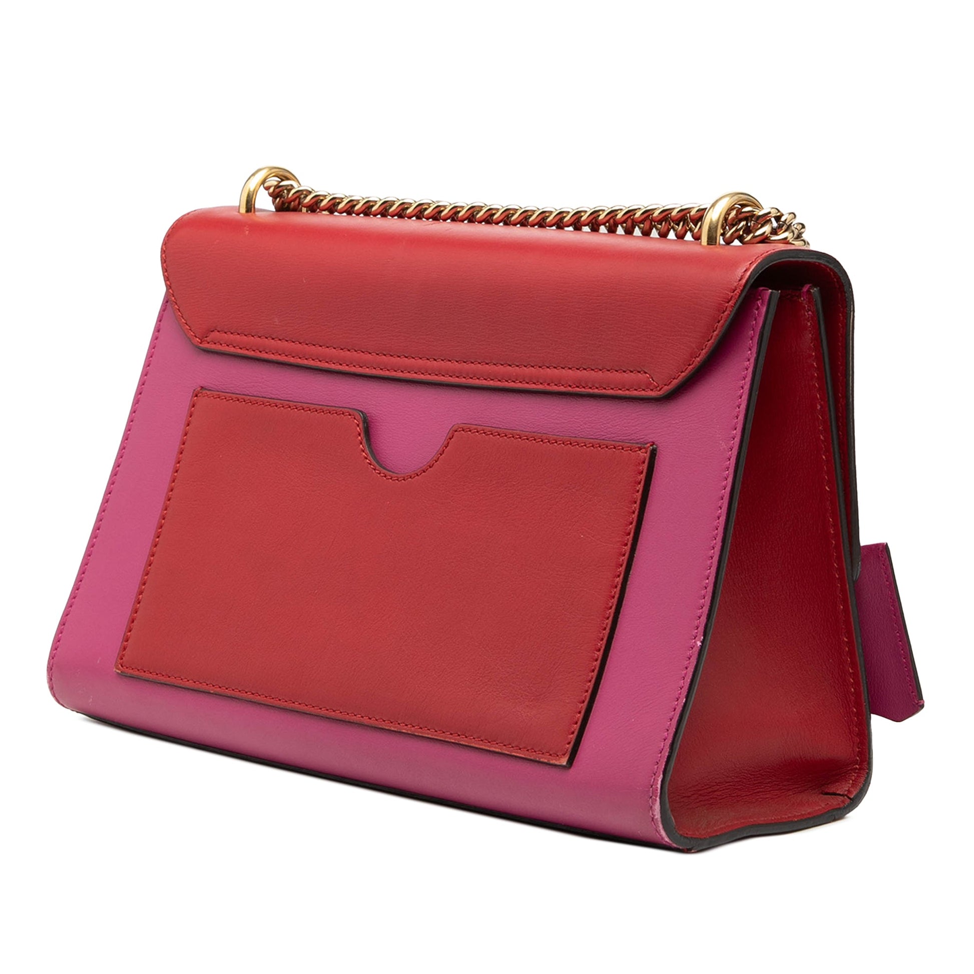 Medium Bicolor Leather Padlock Shoulder Bag