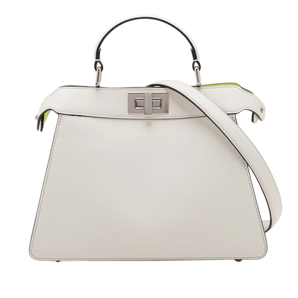 Fendi Small Leather Peekaboo ISeeU Satchel — White