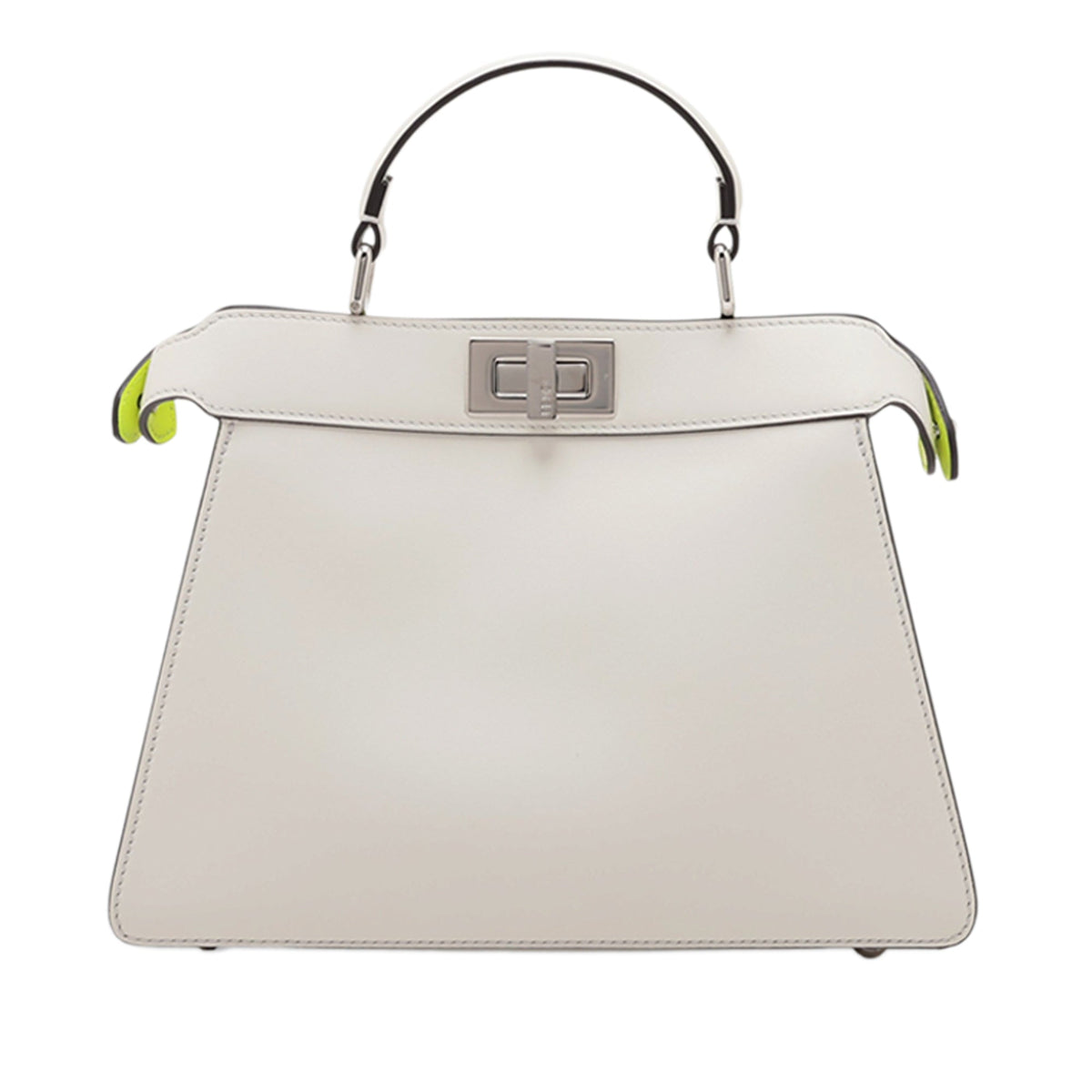 Fendi Small Leather Peekaboo ISeeU Satchel — White
