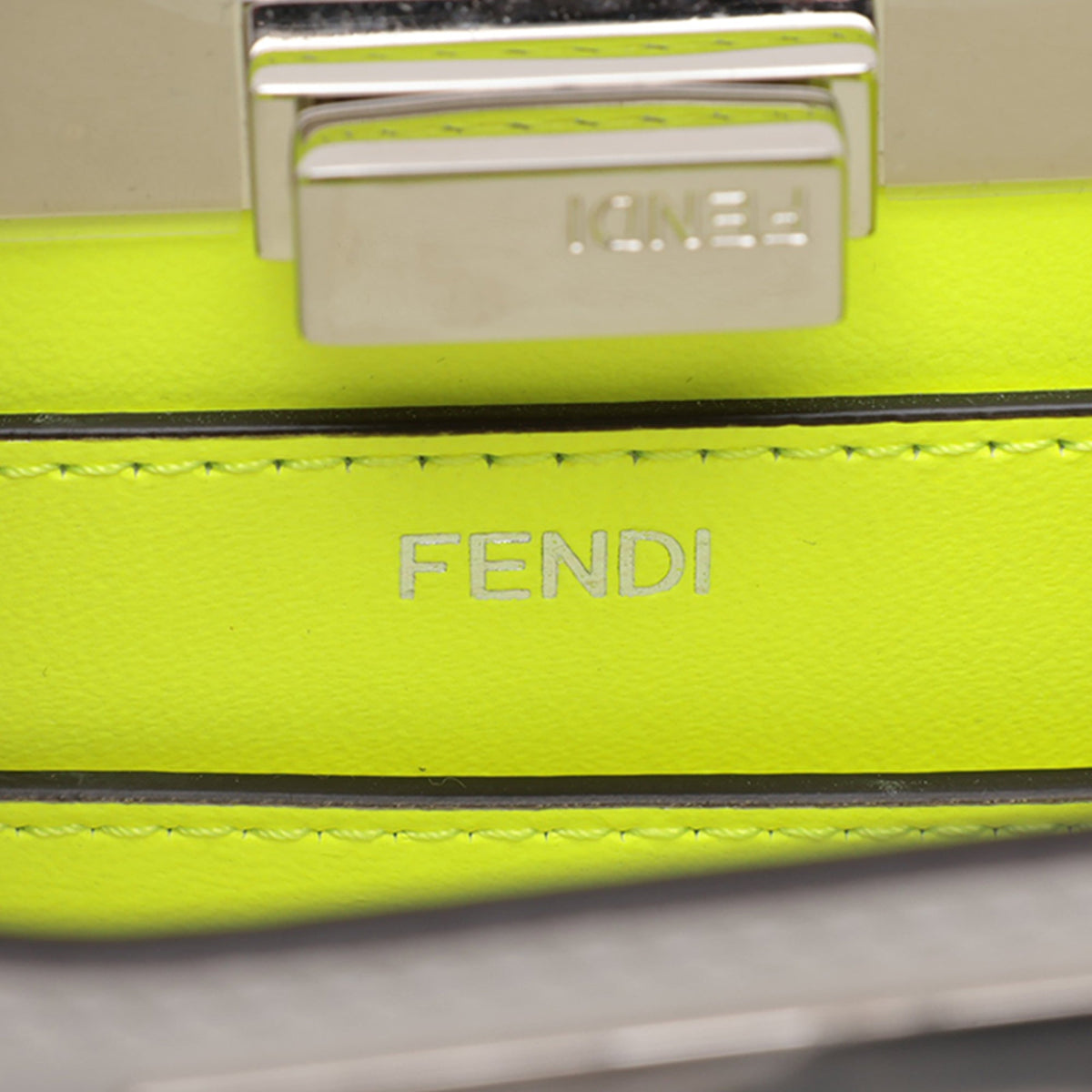 Fendi Small Leather Peekaboo ISeeU Satchel — White