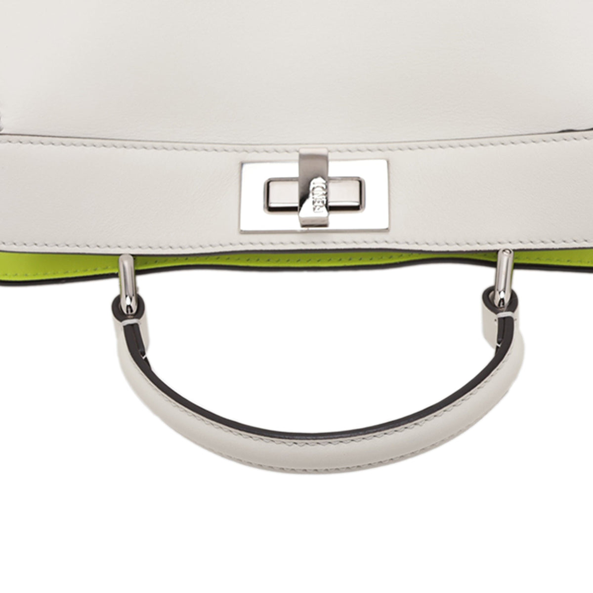 Fendi Small Leather Peekaboo ISeeU Satchel — White