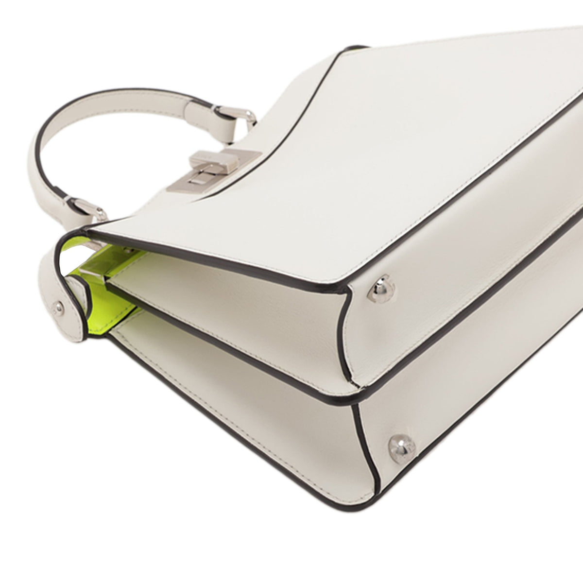 Fendi Small Leather Peekaboo ISeeU Satchel — White