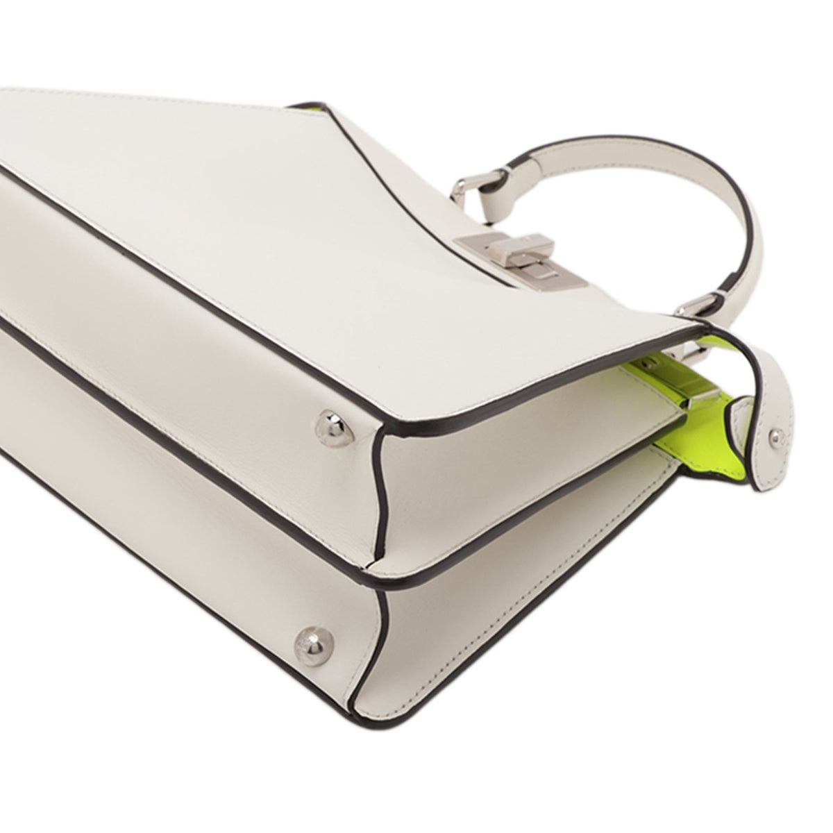 Fendi Small Leather Peekaboo ISeeU Satchel — White