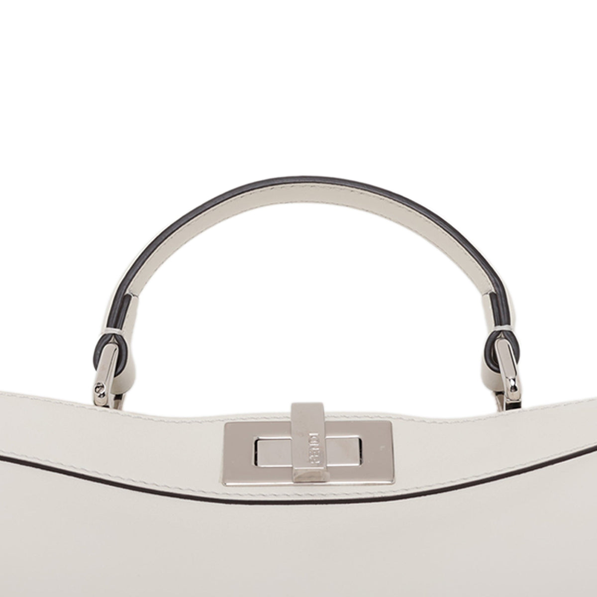 Fendi Small Leather Peekaboo ISeeU Satchel — White
