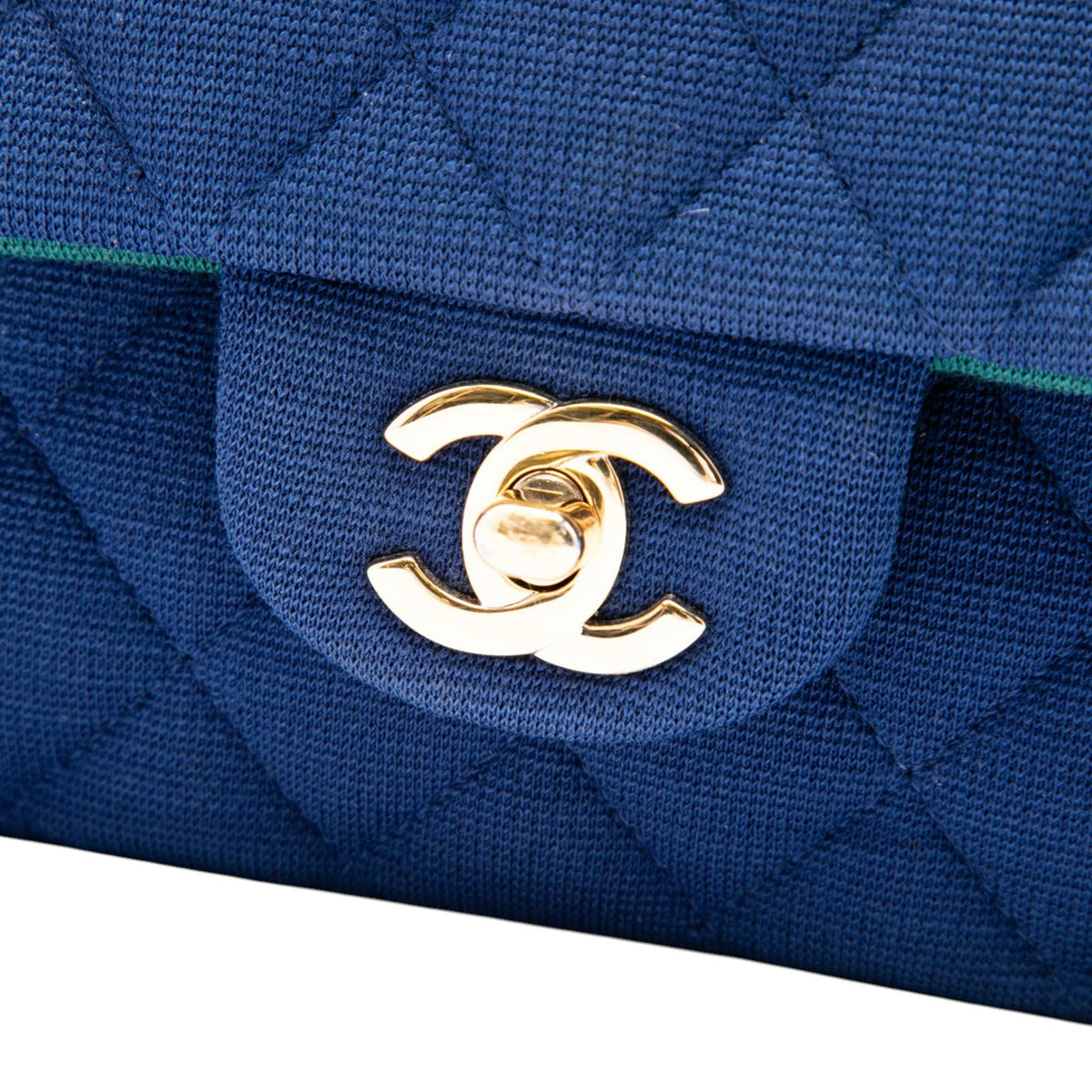 Chanel Medium Classic Jersey Double Flap — Blue