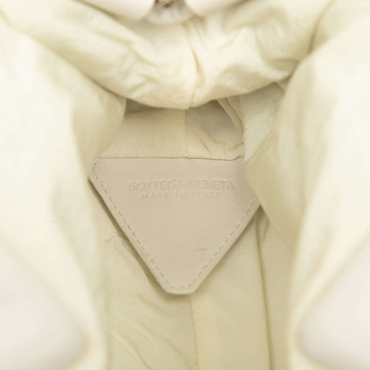 Bottega Veneta Small Lambskin Knit The Point Triangle Satchel — White