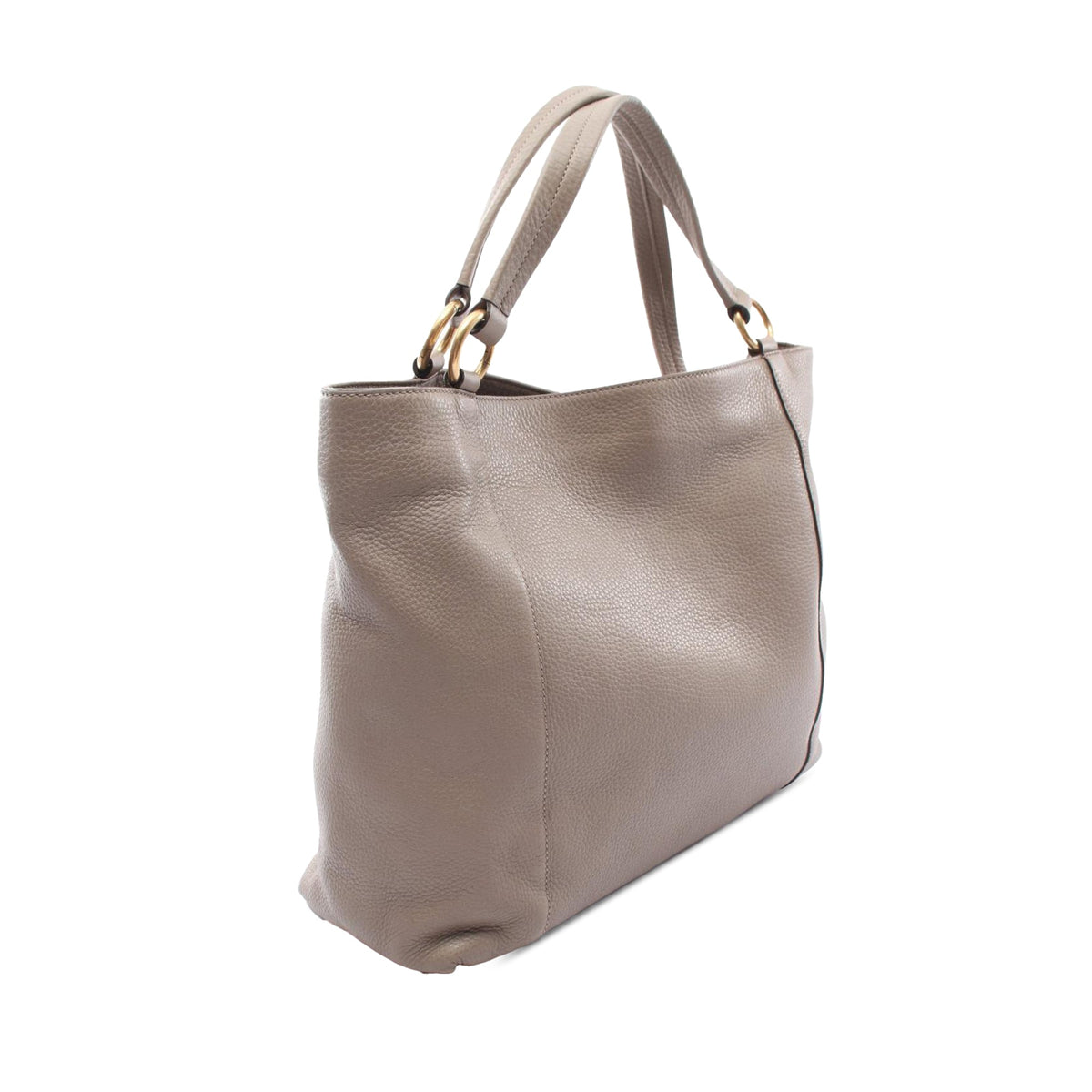 Gucci Medium Pebbled Calfskin Twill Tote — Beige