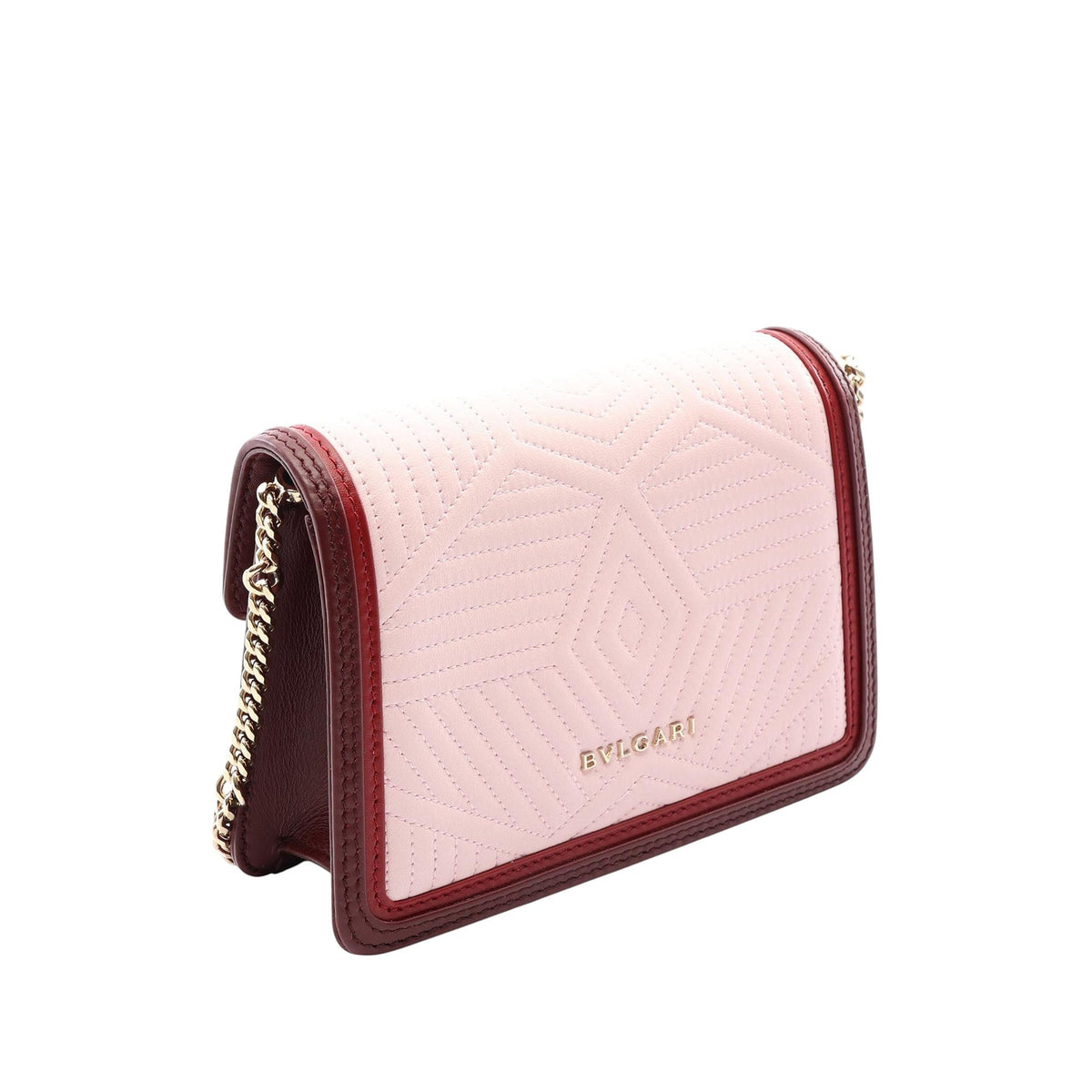 Bvlgari Mini Quilted Calfskin Diamond Blast Serpenti Forever Crossbody — Pink