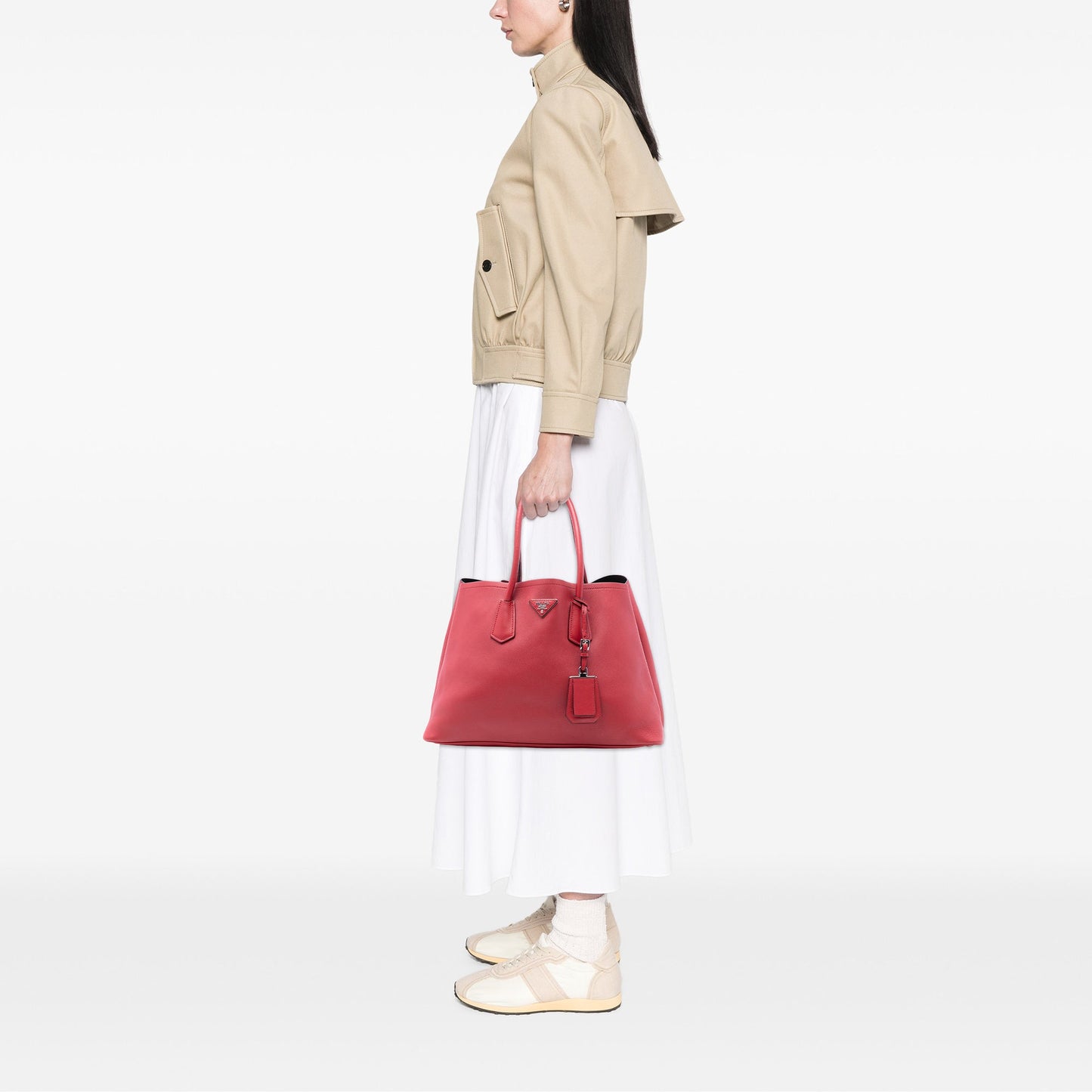 Prada Large Saffiano Cuir Double Satchel