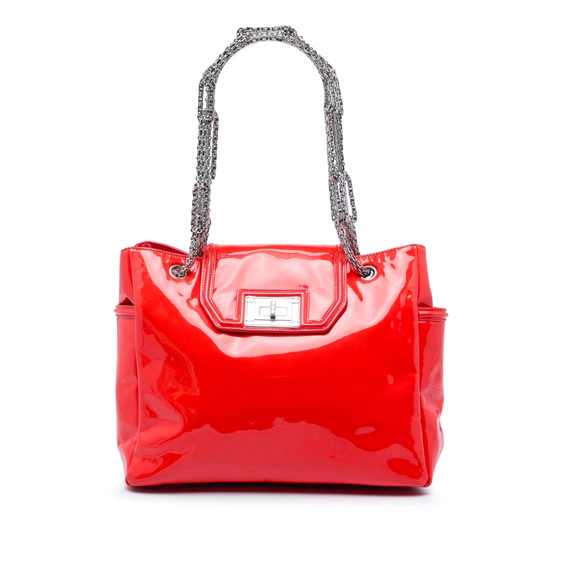 Chanel Patent Mademoiselle Lock Bijoux Chain Tote