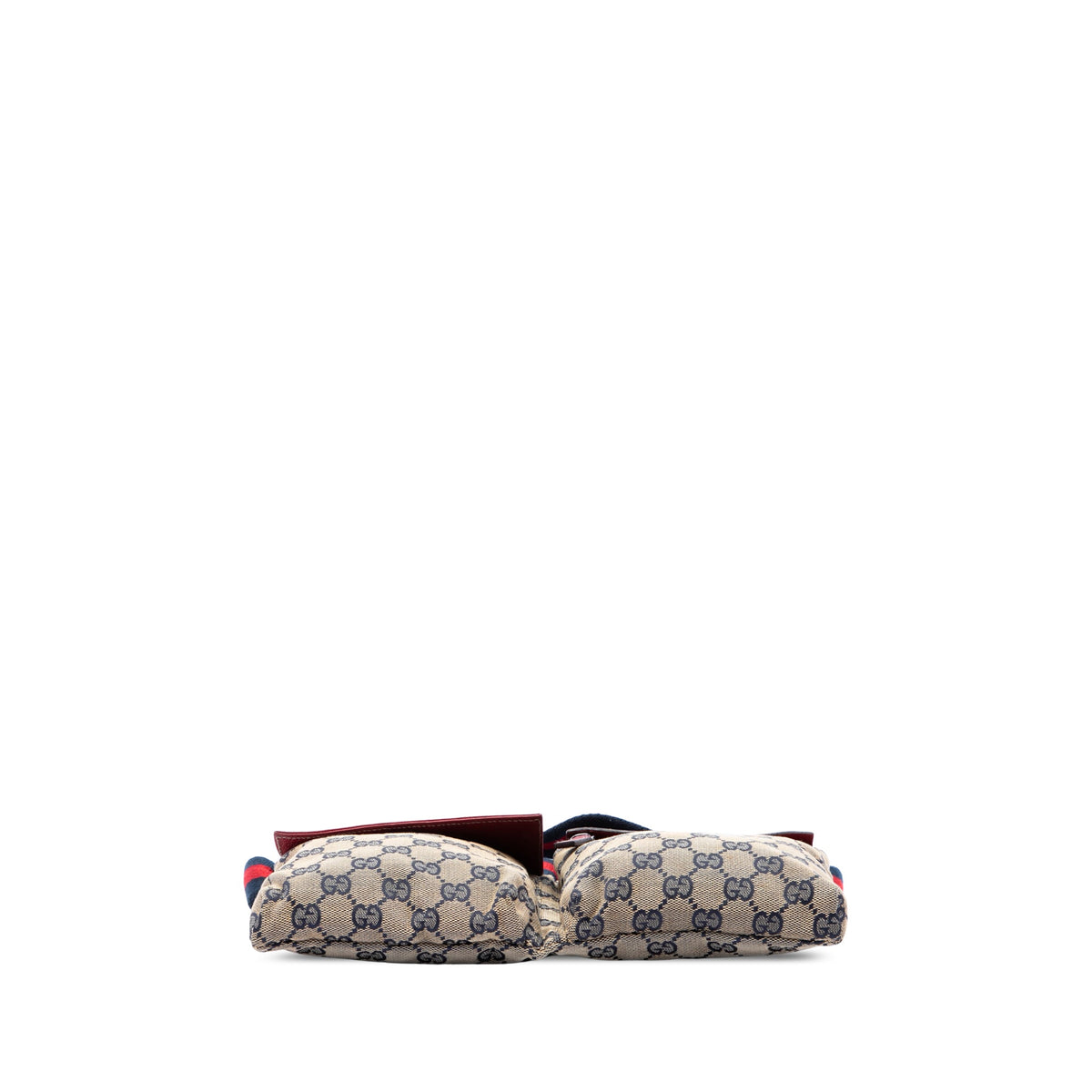 Gucci GG Canvas Web Double Pocket Belt Bag — Beige