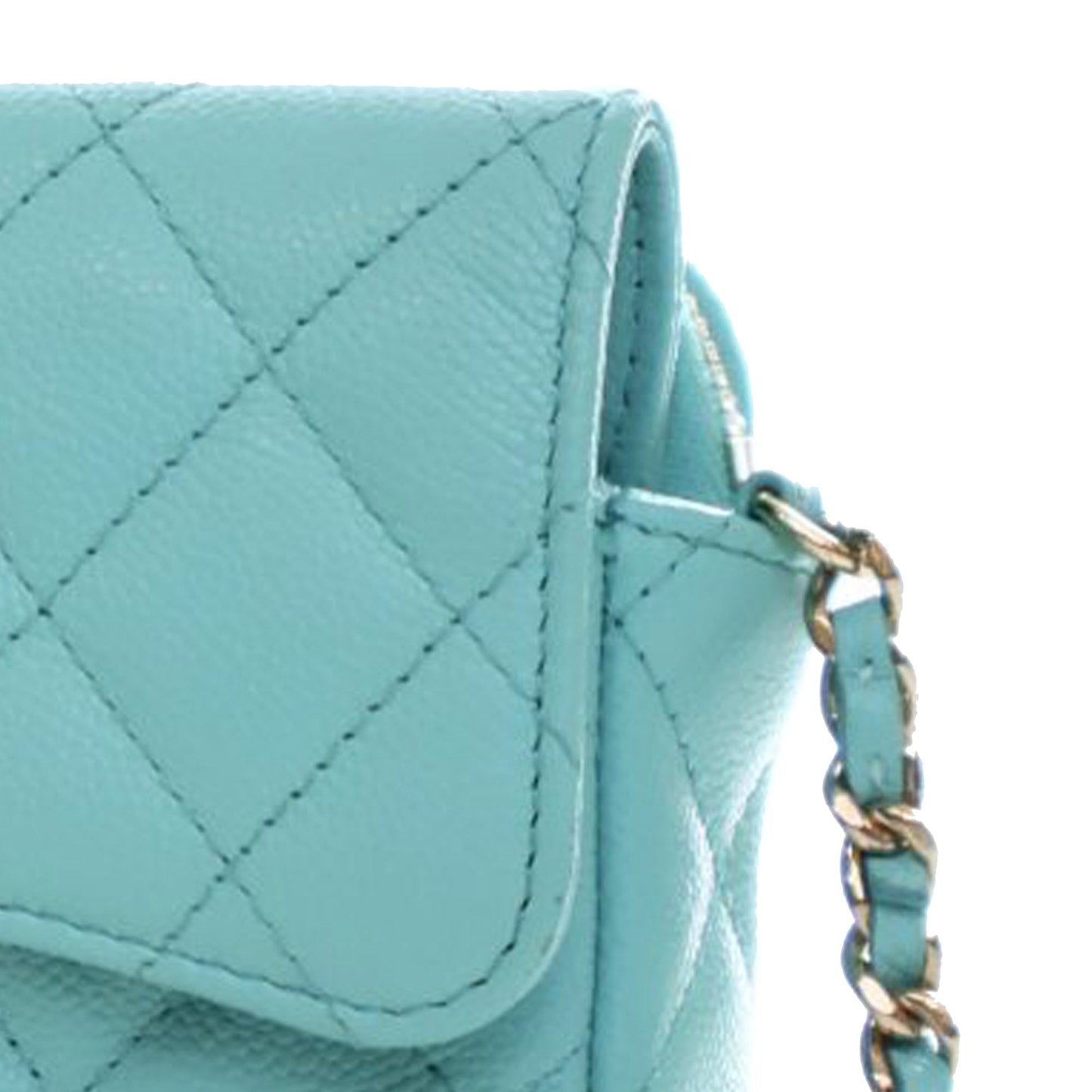 Chanel CC Quilted Caviar Flap Phone Holder Wallet on Chain