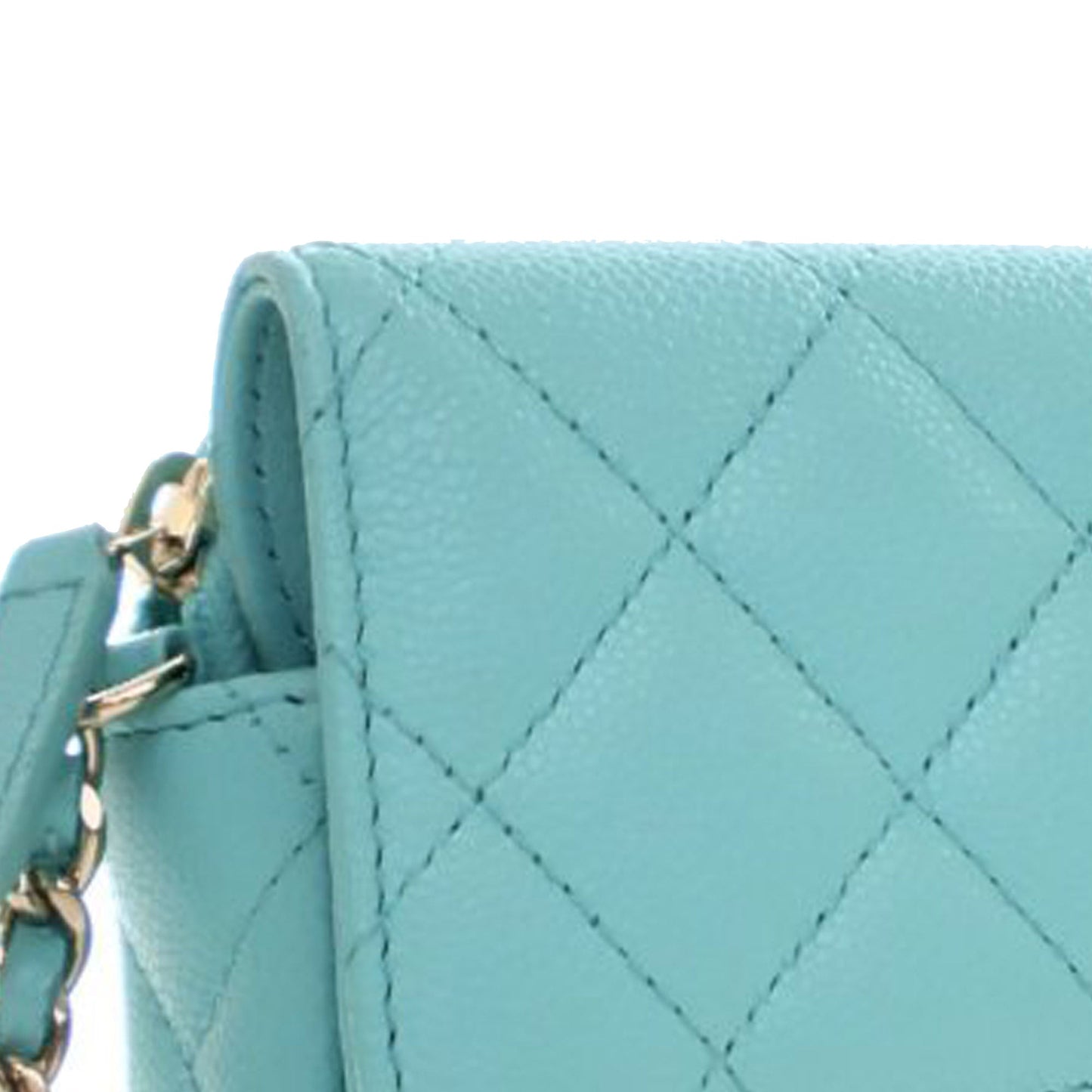 Chanel CC Quilted Caviar Flap Phone Holder Wallet on Chain