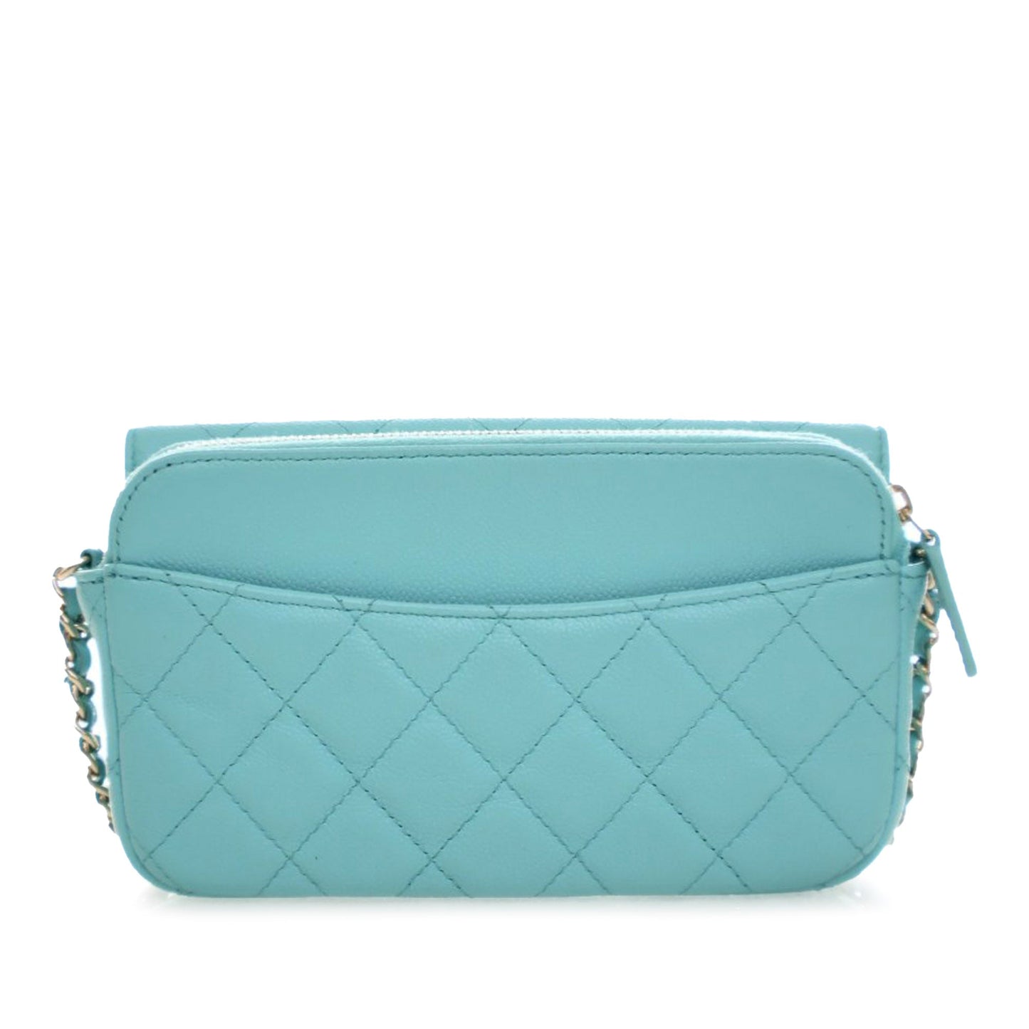 Chanel CC Quilted Caviar Flap Phone Holder Wallet on Chain