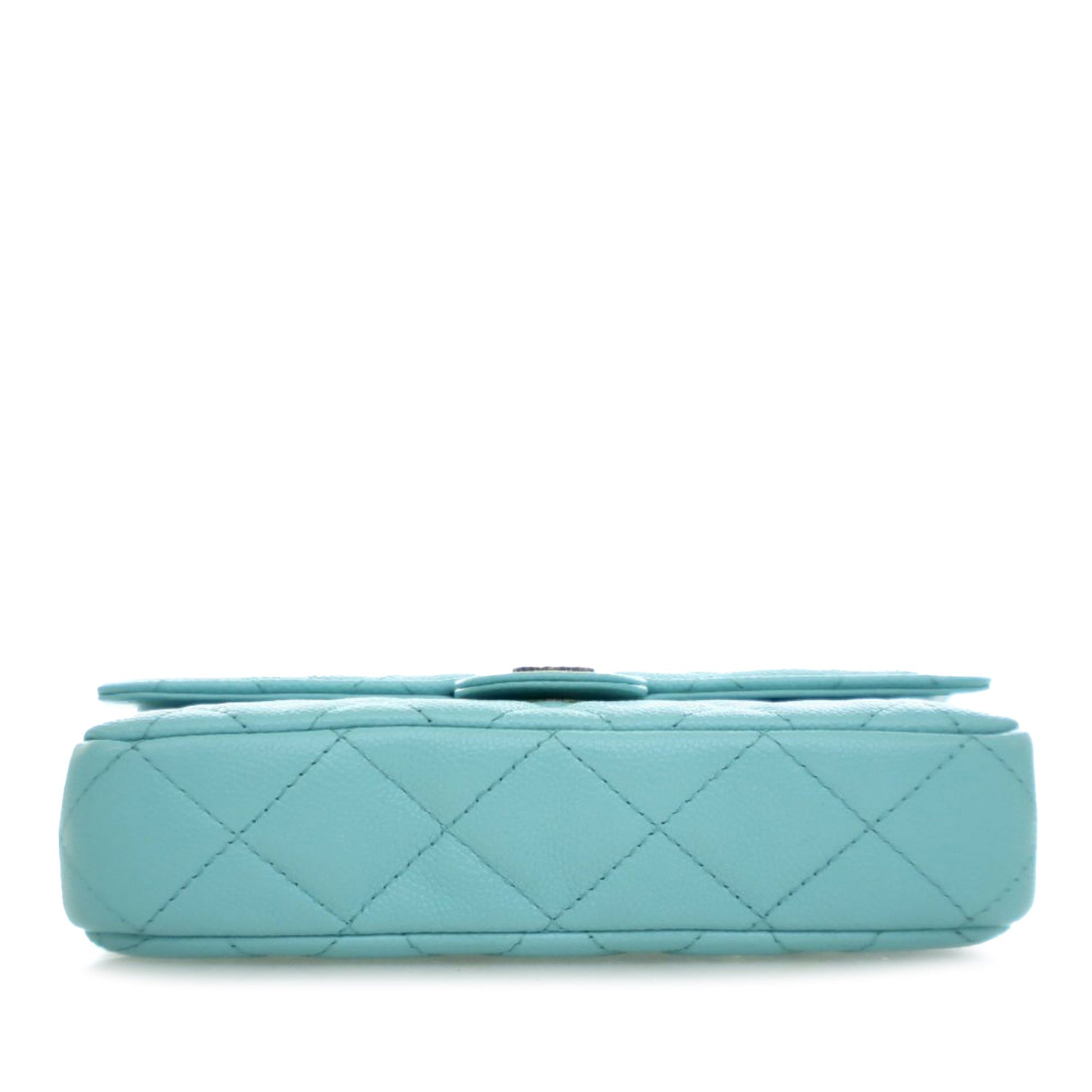Chanel CC Quilted Caviar Flap Phone Holder Wallet on Chain