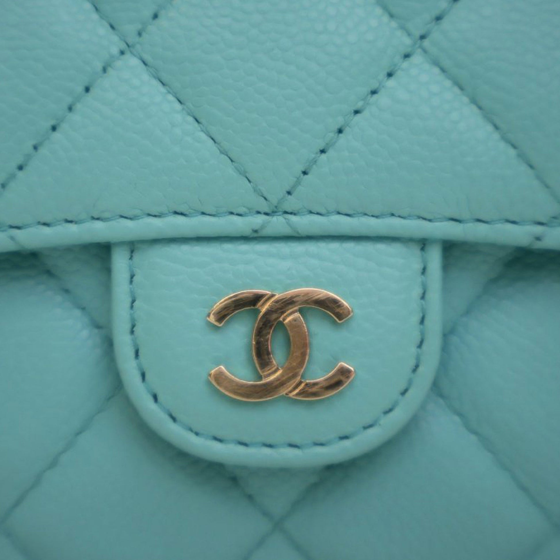 Chanel CC Quilted Caviar Flap Phone Holder Wallet on Chain