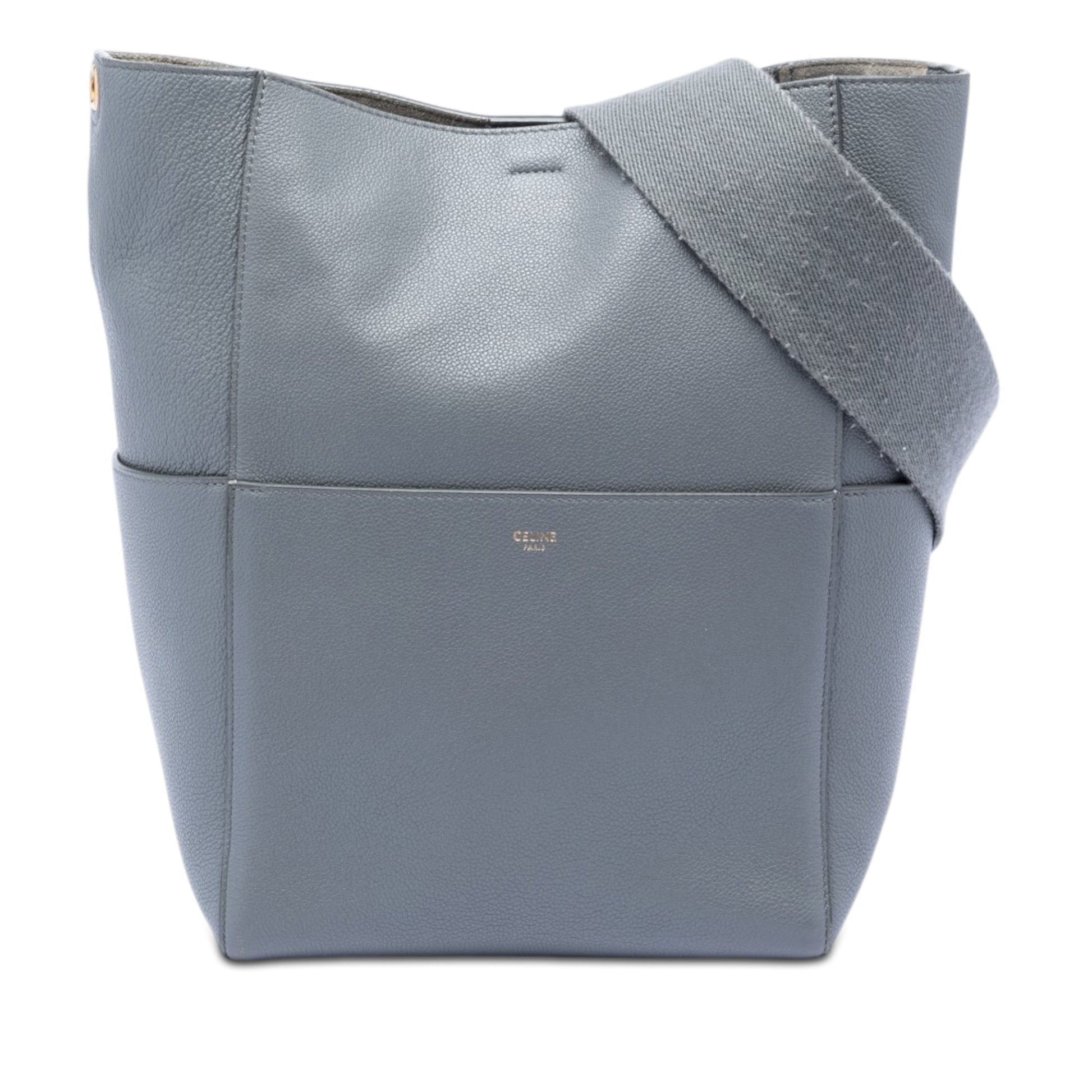 Celine Medium Leather Seau Sangle Bucket Bag