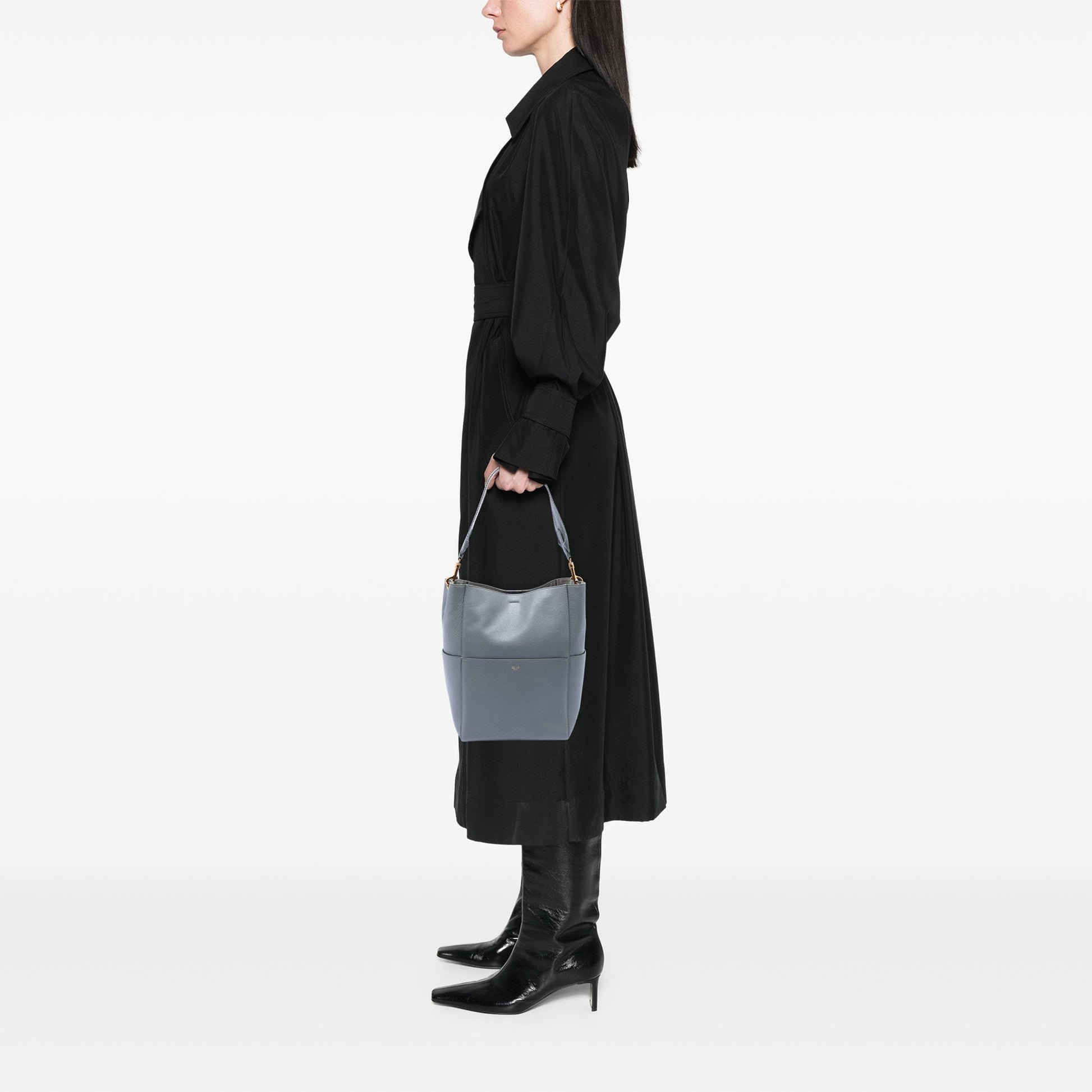 Celine Medium Leather Seau Sangle Bucket Bag