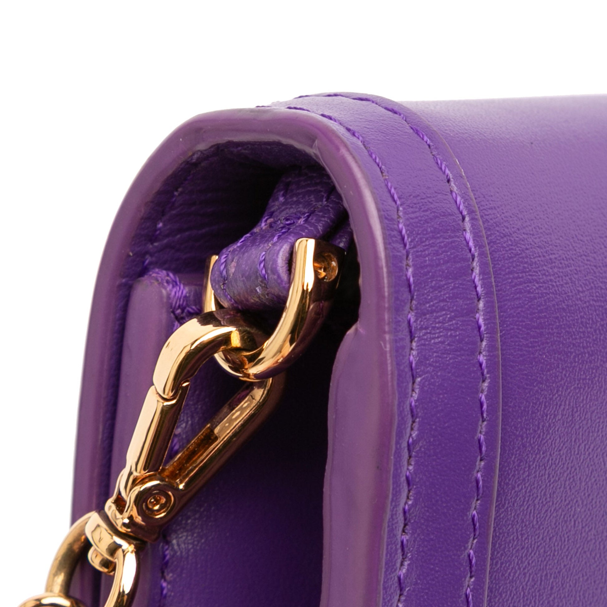 Versace Leather Greca Goddess Wallet on Chain