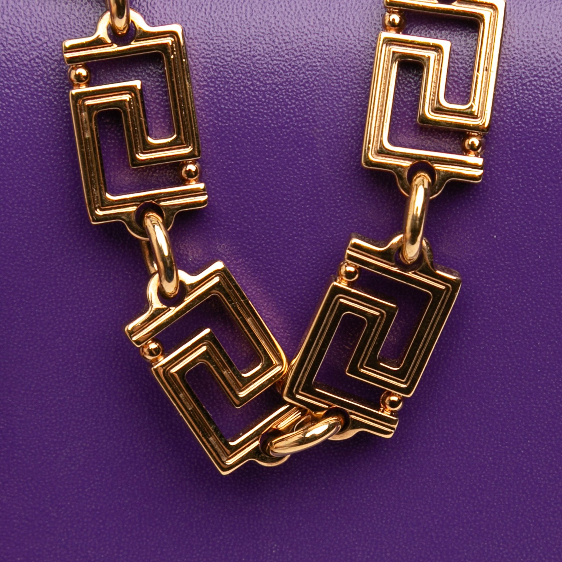 Versace Leather Greca Goddess Wallet on Chain