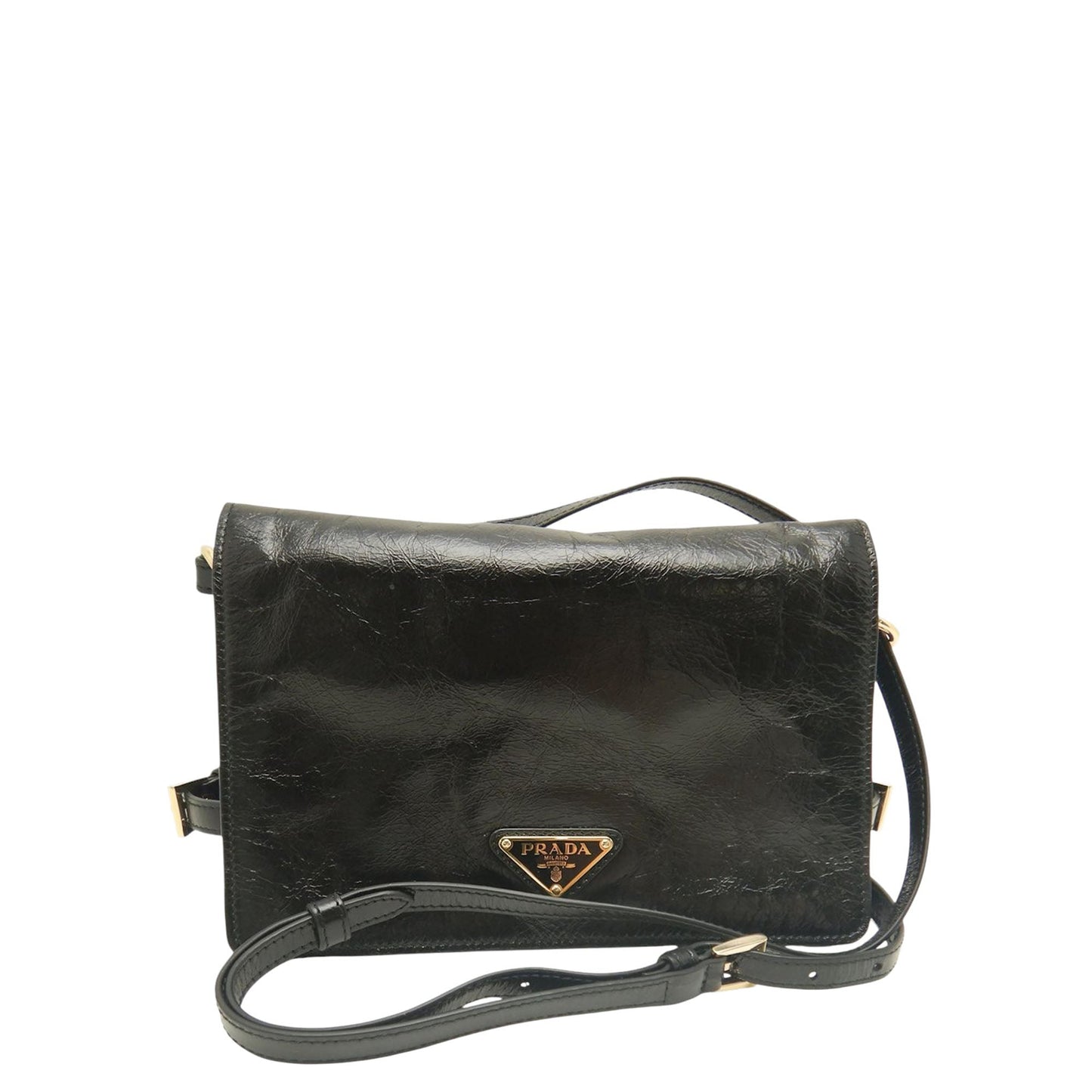 Prada Crinkled Calfskin Crossbody