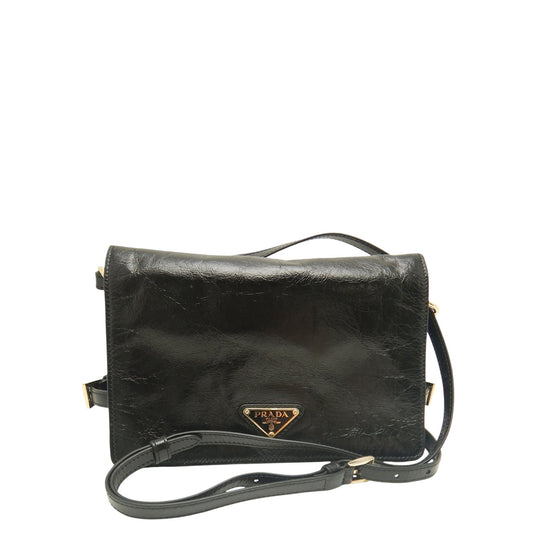 Prada Crinkled Calfskin Crossbody