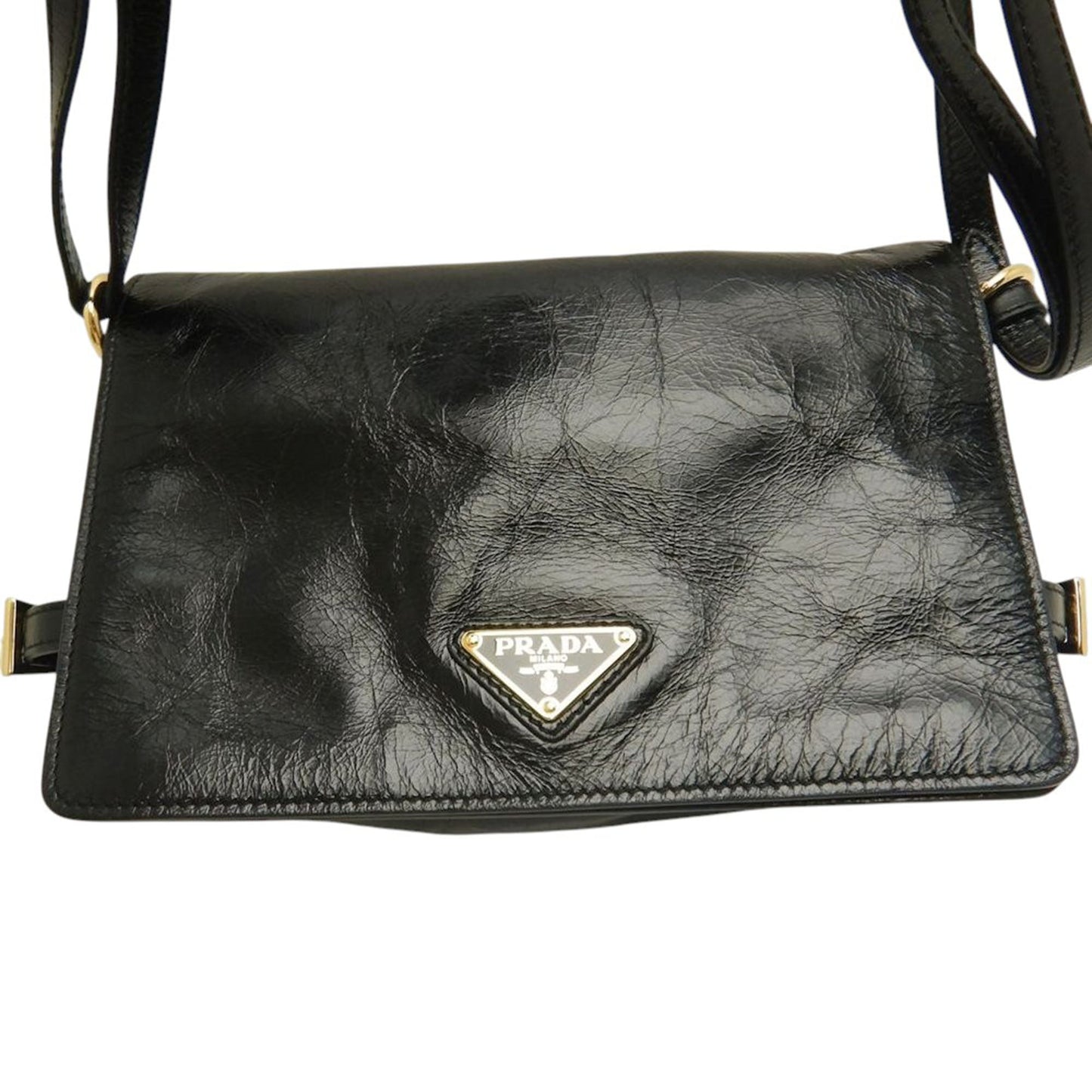Prada Crinkled Calfskin Crossbody