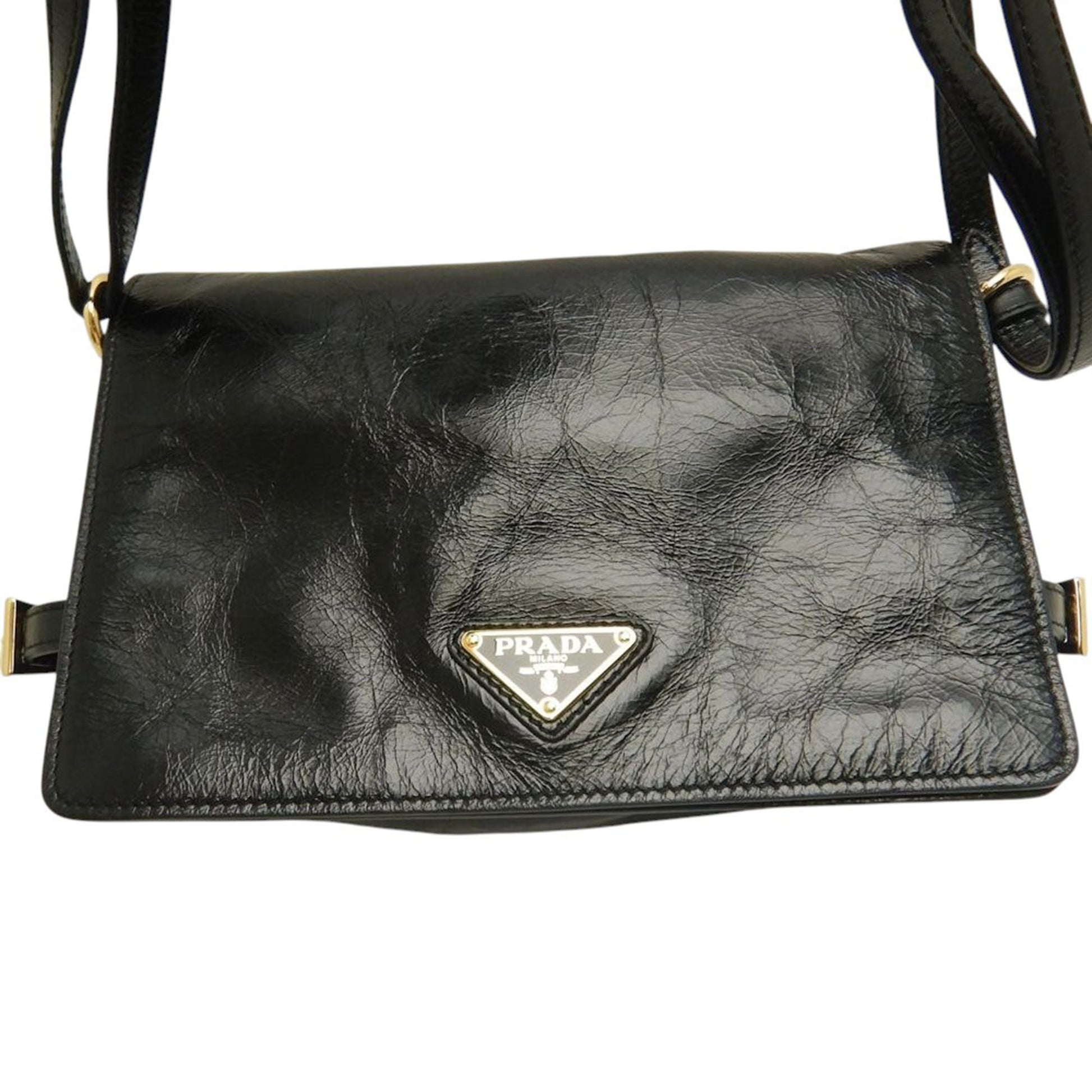 Prada Crinkled Calfskin Crossbody