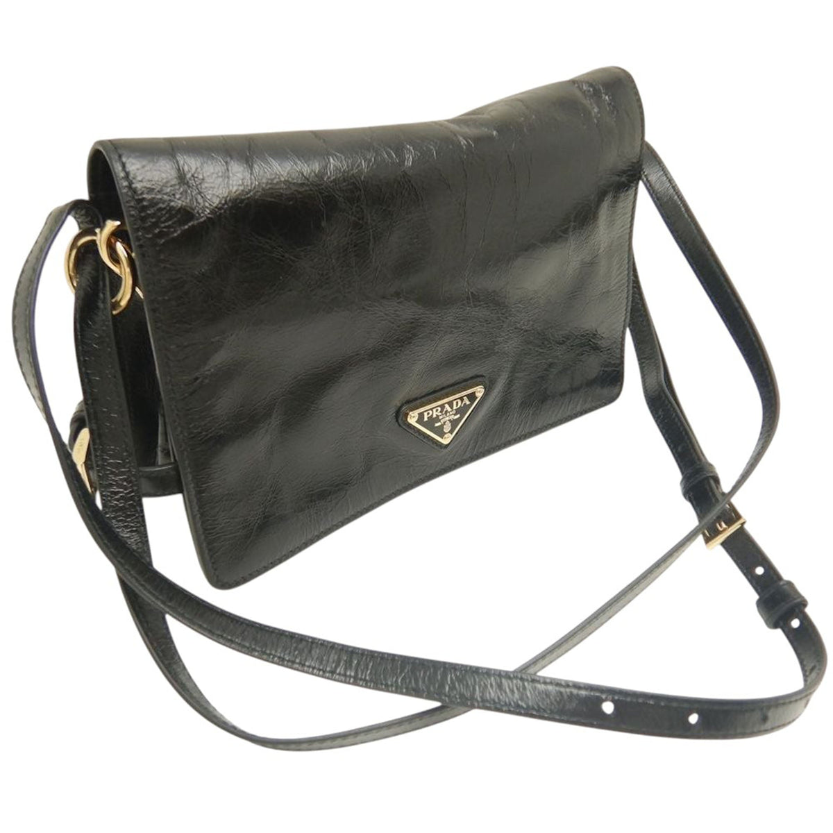 Prada Crinkled Calfskin Crossbody