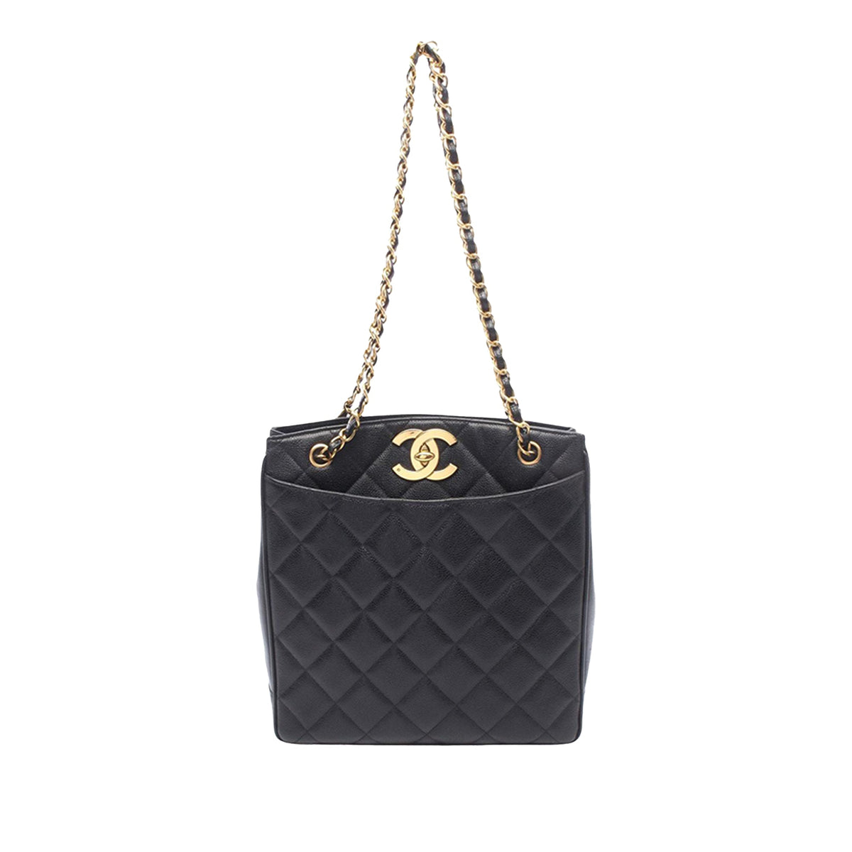 Chanel XL CC Quilted Caviar Tote