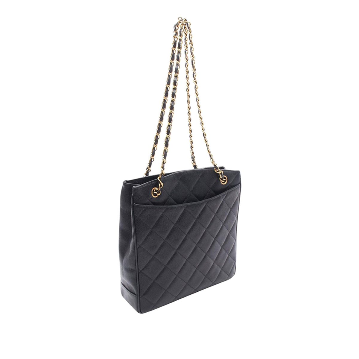 Chanel XL CC Quilted Caviar Tote