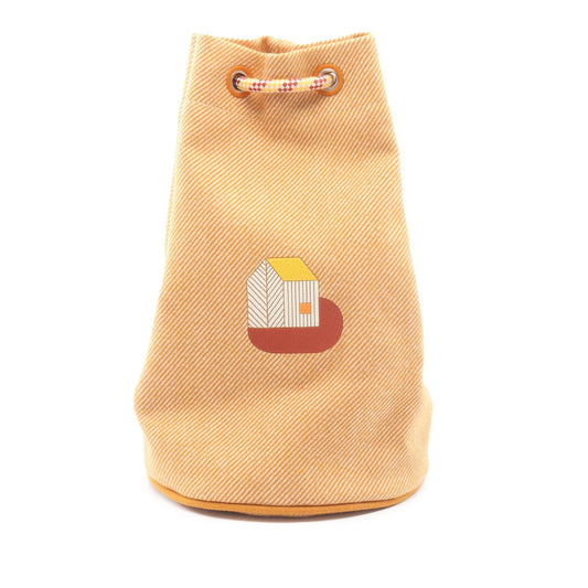 Hermès Wool Les Cabanes Drawstring Bag