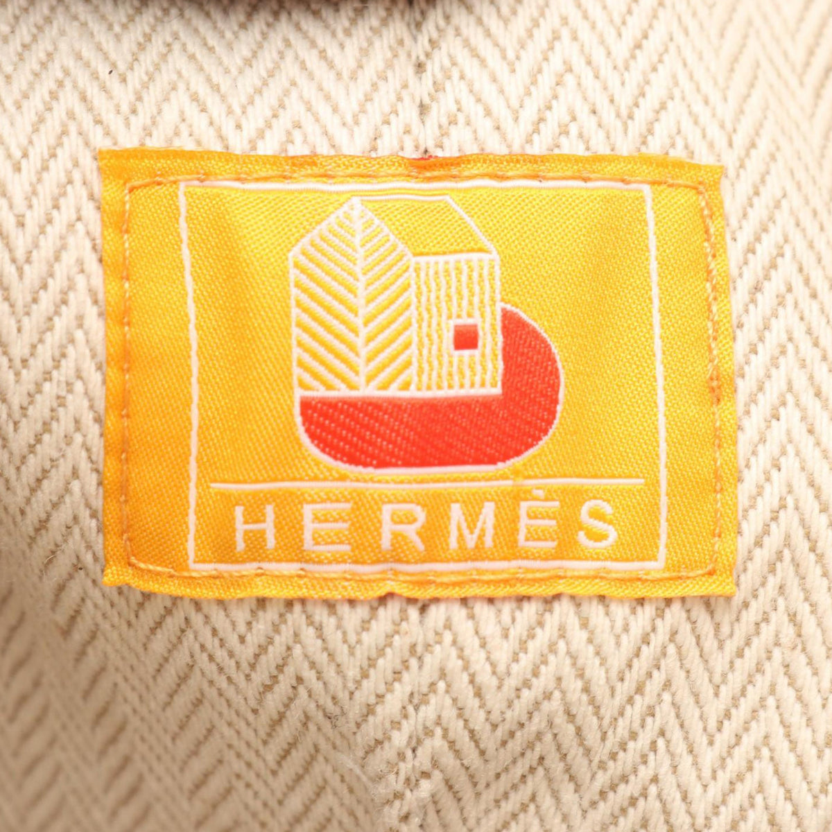 Hermès Wool Les Cabanes Drawstring Bag