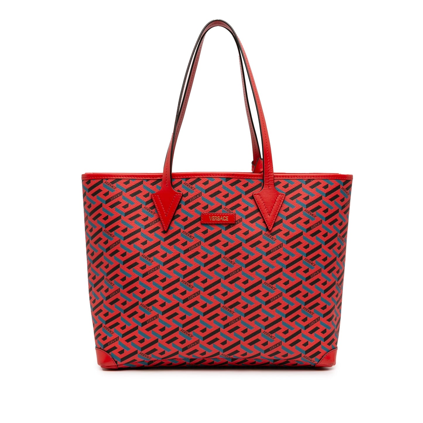 Versace Coated Canvas La Greca Tote