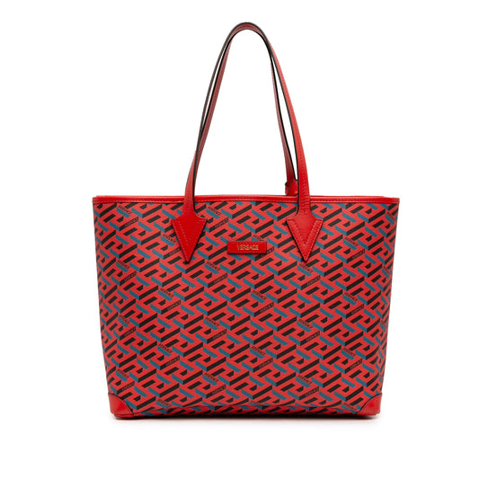Versace Coated Canvas La Greca Tote