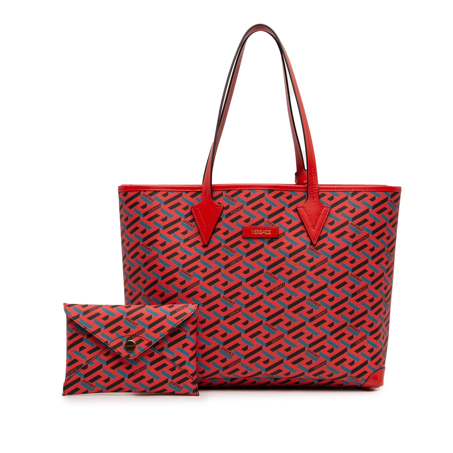 Versace Coated Canvas La Greca Tote