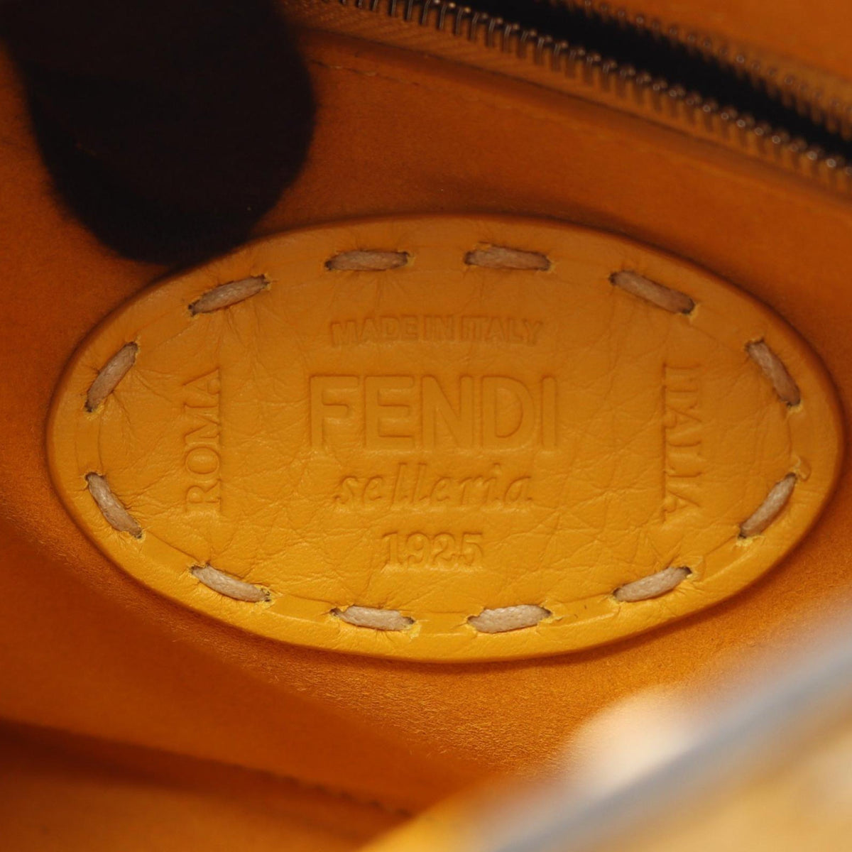 Fendi Mini Leather Selleria Peekaboo Iconic — Yellow