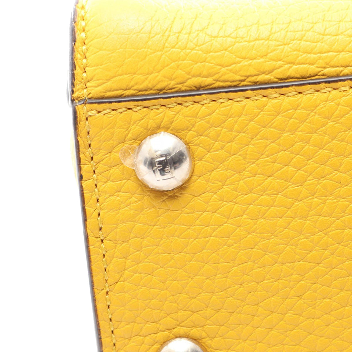 Fendi Mini Leather Selleria Peekaboo Iconic — Yellow