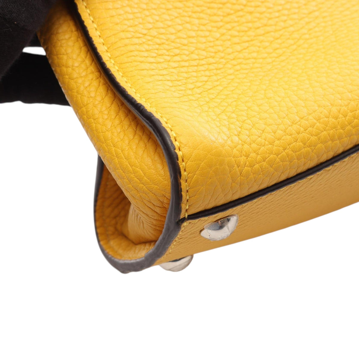 Fendi Mini Leather Selleria Peekaboo Iconic — Yellow