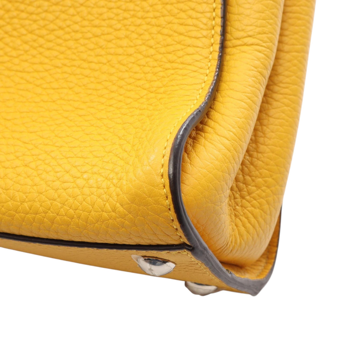 Fendi Mini Leather Selleria Peekaboo Iconic — Yellow