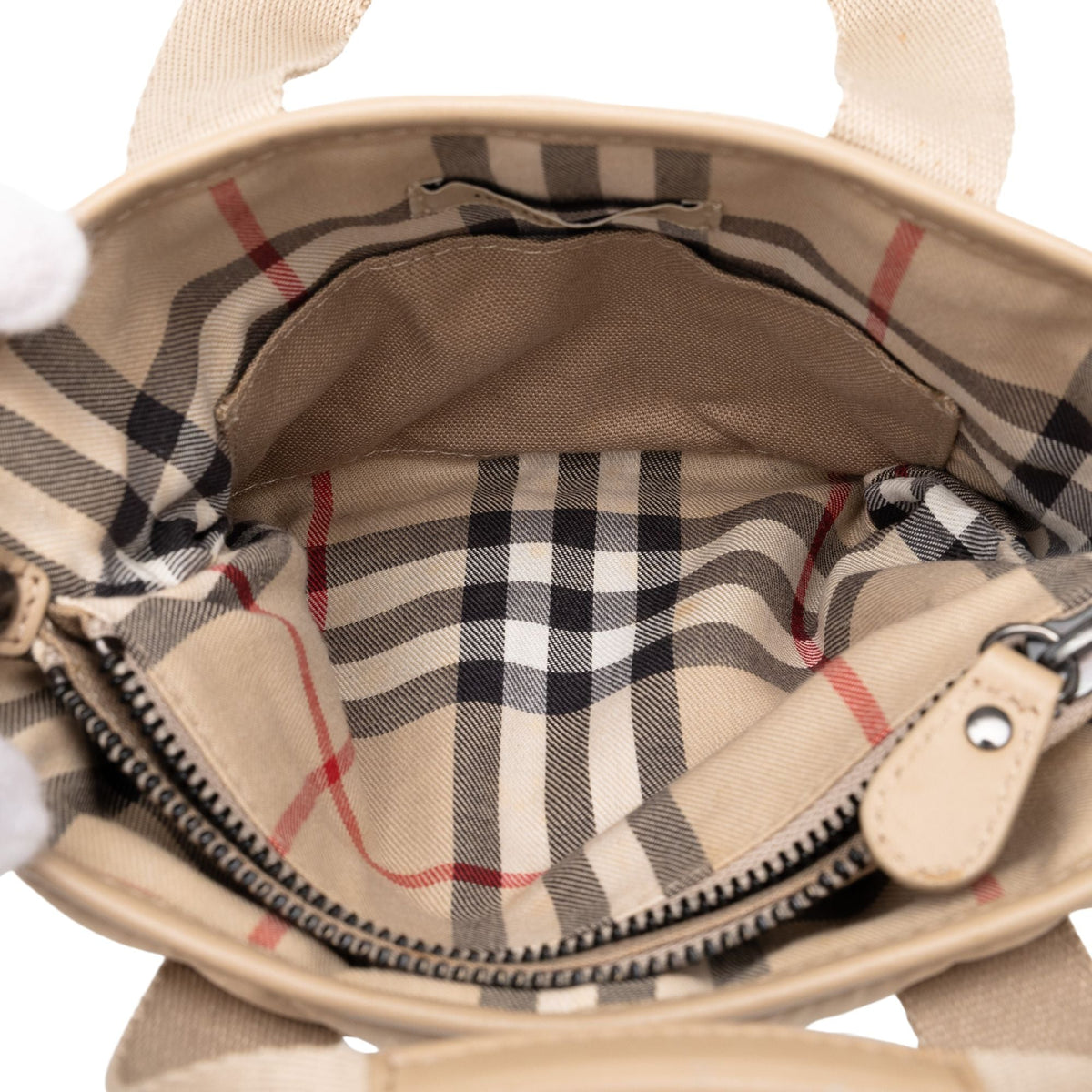 Burberry Quilted Nylon Handbag — Beige