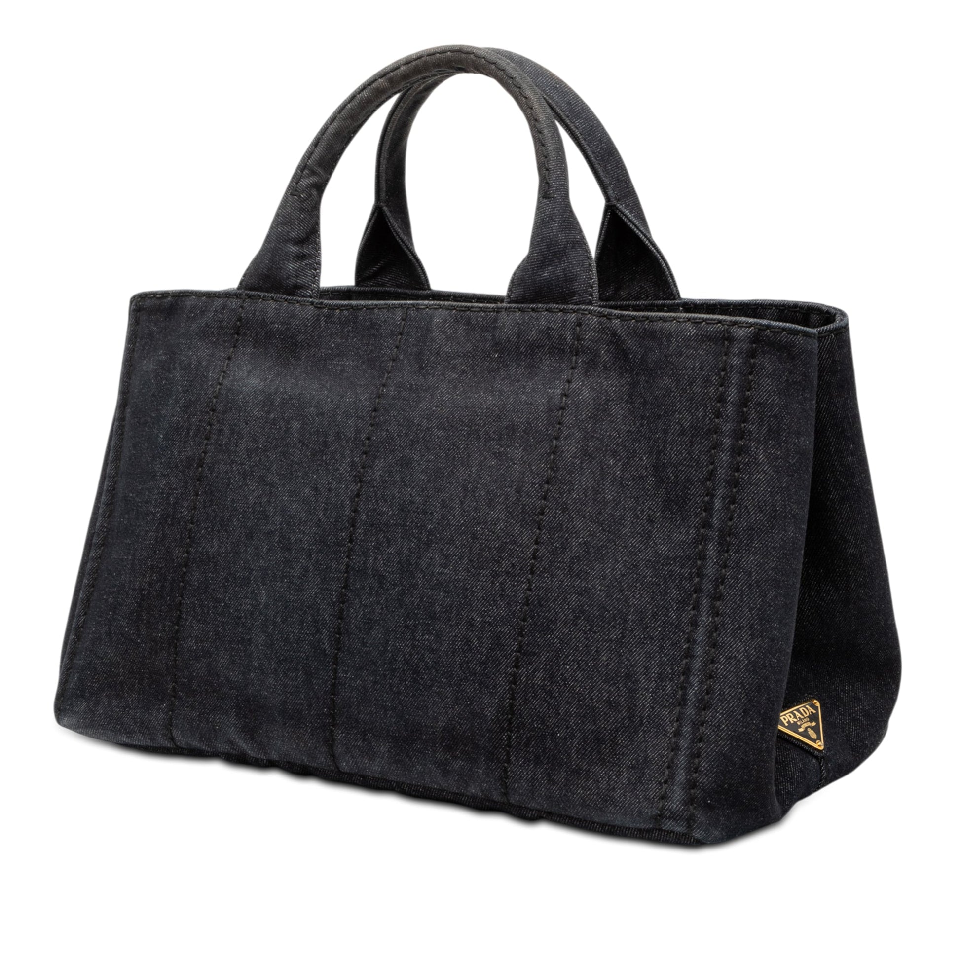Prada Denim Canapa Logo Tote