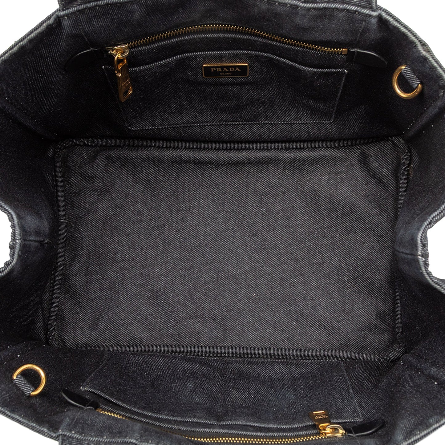 Prada Denim Canapa Logo Satchel