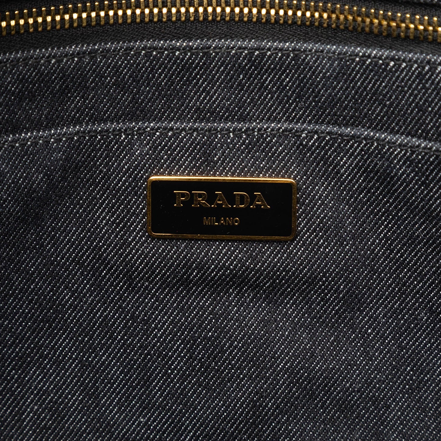 Prada Denim Canapa Logo Tote