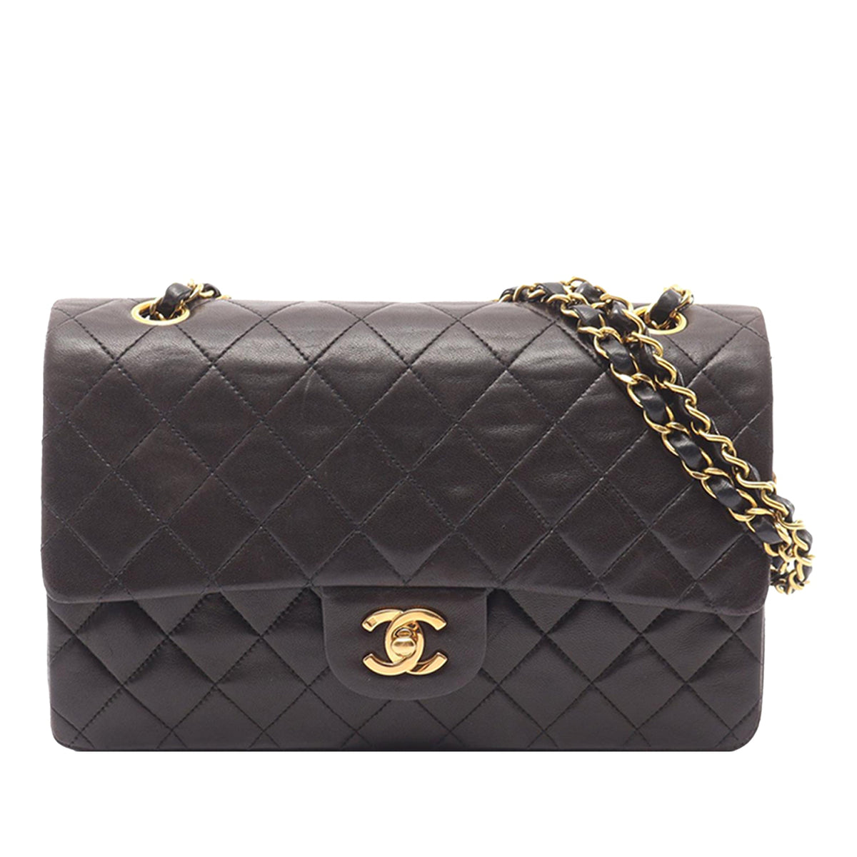 Chanel Medium Classic Lambskin Double Flap — Black