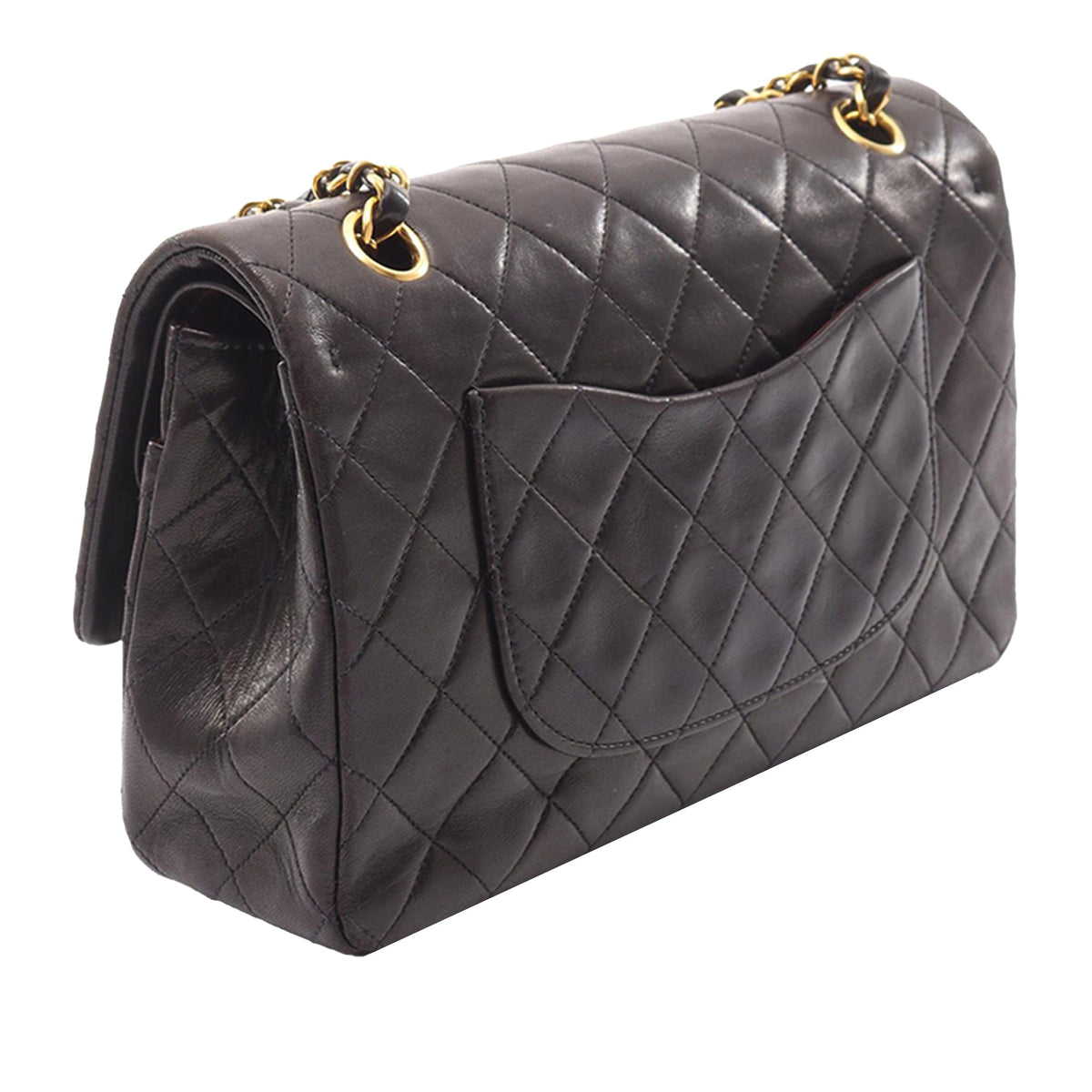 Chanel Medium Classic Lambskin Double Flap — Black
