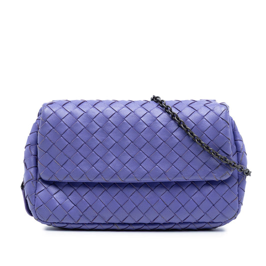 Bottega Veneta Mini Nappa Intrecciato Expandable Chain Flap Crossbody