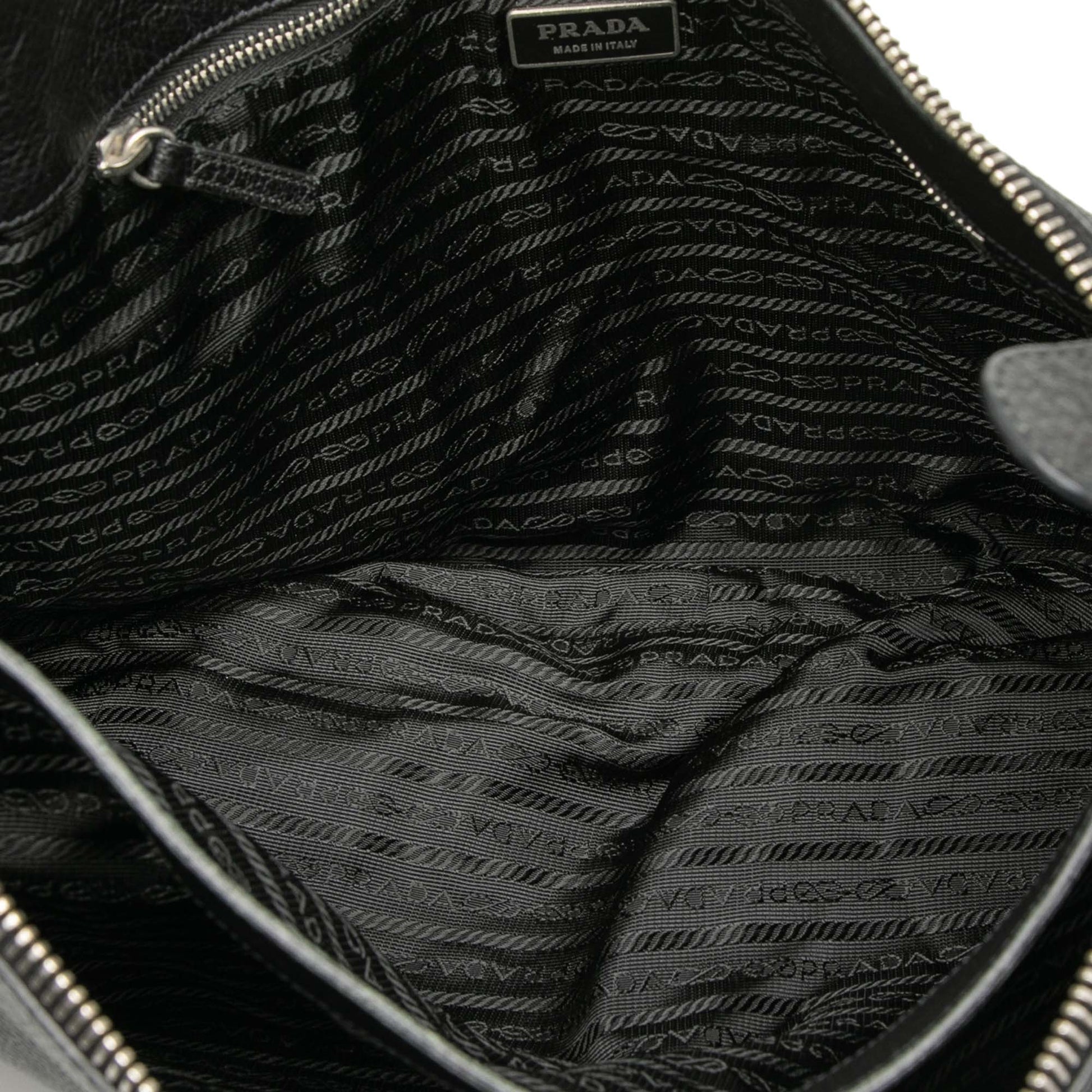 Prada Vitello Top Zip Messenger Bag