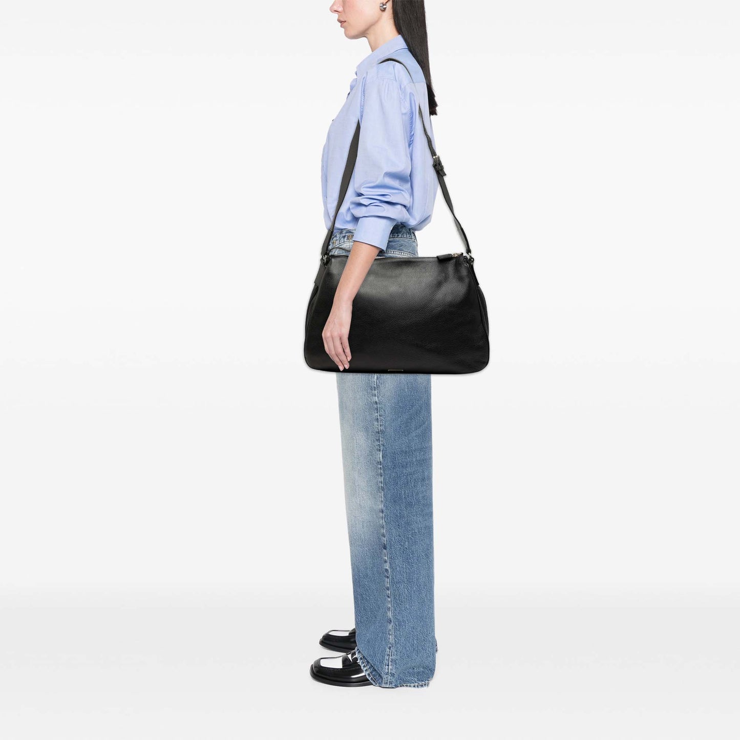 Prada Vitello Top Zip Messenger Bag